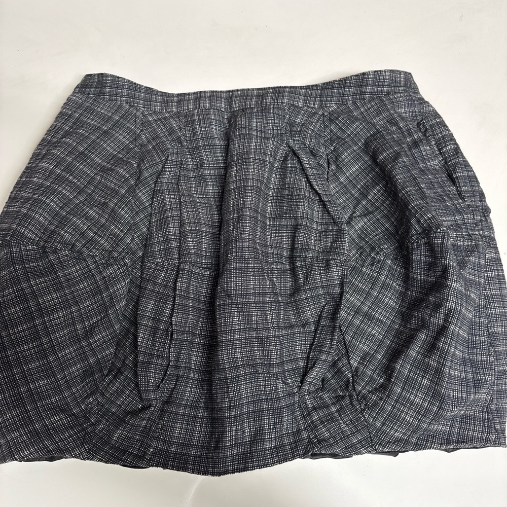TOV Holy Black & Gray Plaid Circle Skirt